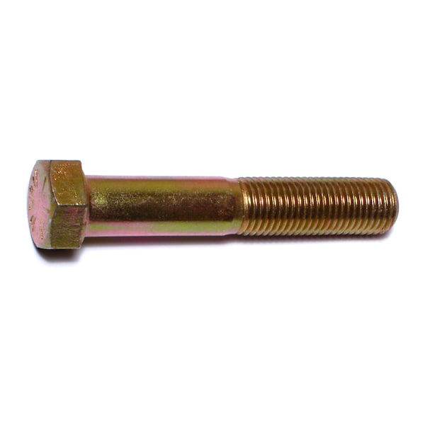 Midwest Fastener Grade 8, 7/16"-20 Hex Head Cap Screw, Zinc Yellow Steel, 2-1/2 in L, 5 PK 63006 - main